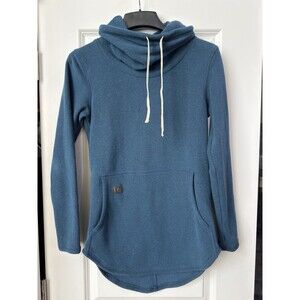 Deso Tallac Pullover Womens Small Blue Funnel Cowl Neck Fleece Sweater USA
